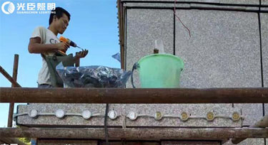 42mm一體式像素點光源 小區(qū)石門實景案例